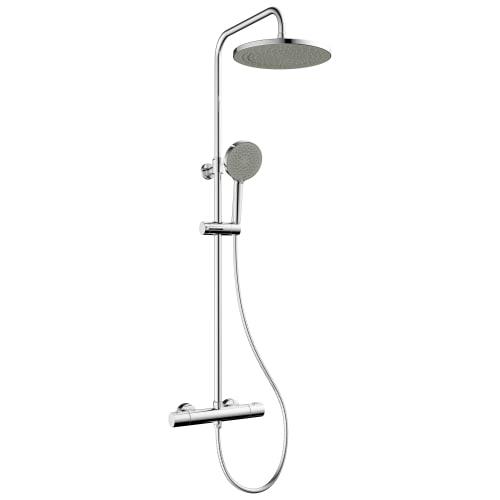 Chrome Exposed Mixer Shower with Rainfall Head (Round)