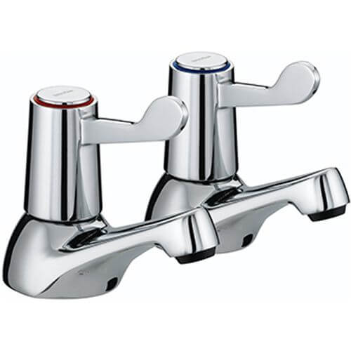 Basin Lever Taps - Pair (Chrome)