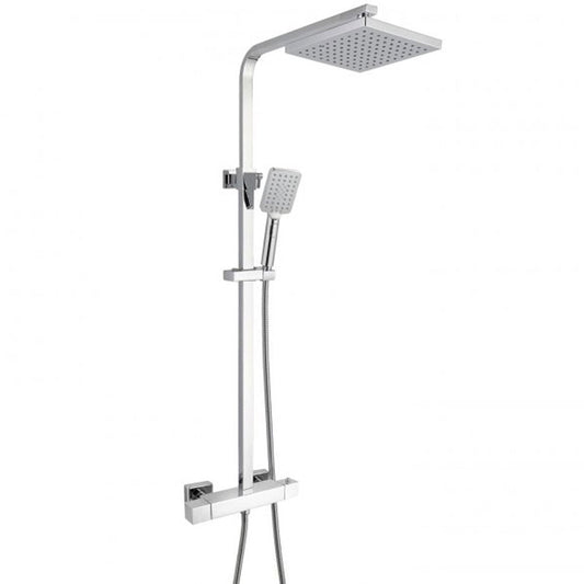 Chrome Exposed Mixer Shower with Rainfall Head (Square)